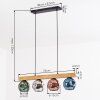 Ripoll Hängeleuchte Glas 15 cm Naturfarben, Schwarz, 4-flammig