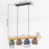 Koyoto Hängeleuchte Glas 15 cm Naturfarben, Schwarz, 4-flammig