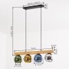 Koyoto Hängeleuchte Glas 15 cm Naturfarben, Schwarz, 4-flammig