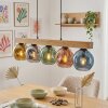 Ripoll Hängeleuchte Glas 15 cm Naturfarben, Schwarz, 5-flammig