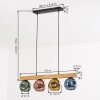 Ripoll Hängeleuchte Glas 15 cm Naturfarben, Schwarz, 4-flammig