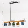 Ripoll Hängeleuchte Glas 15 cm Naturfarben, Schwarz, 5-flammig
