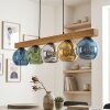 Koyoto Hängeleuchte Glas 15 cm Naturfarben, Schwarz, 5-flammig