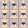 Almodofa Außenwandleuchte 2-er Set LED Anthrazit, 1-flammig, Bewegungsmelder