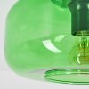 Retro-Deckenleuchte Boza mit rundem, bauchigem grünem Glasschirm ø 28 cm