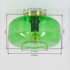 Retro-Deckenleuchte Boza mit grünem Glasschirm ø 28 cm, runde Bauform, E27-Fassung