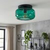 Deckenleuchte Boza mit rundem, bauchigem dunkelgrünem Glasschirm, ø 28 cm, E27