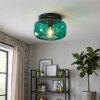 Deckenleuchte Boza mit rundem, bauchigem dunkelgrünem Glasschirm, ø 28 cm, E27