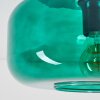 Deckenleuchte Boza mit rundem, bauchigem dunkelgrünem Glasschirm, ø 28 cm, E27