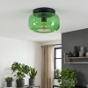 Moderne runde Deckenleuchte Boza mit grünem Glasschirm, ø 28 cm, E27