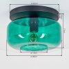 Boza Deckenleuchte mit grünem Glasschirm, E27, rund, Ø 28 cm, Retro