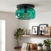Retro-Kugel-Deckenleuchte Boza mit grünem Glasschirm ø 28 cm, E27-Fassung