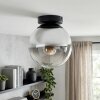 Kugel-Deckenleuchte Gastor mit rauchfarbenem Glasschirm Ø 20 cm, E27, Vintage-Stil