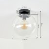 Moderne Kugelleuchte Gastor mit klarem Glasschirm ø 25 cm und runder Deckenhalterung, E27