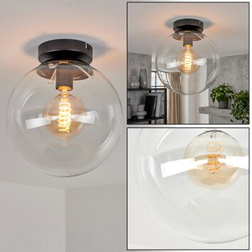 Moderne Kugelleuchte Gastor mit klarem Glasschirm ø 25 cm und runder Deckenhalterung, E27