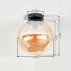 Retro-Kugelleuchte Gastor mit bernsteinfarbenem Glasschirm ø 25 cm, E27