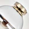 Gastor Deckenleuchte Kugel mit rauchfarbenem Glasschirm ø 25 cm, Altmessing E27