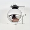 Gastor Rauchglas Deckenleuchte Kugel Ø 25 cm, E27 Glas-Deckenlampe modern