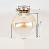 Gastor Kugel-Deckenleuchte mit getöntem Glasschirm Ø 25 cm, Altmessing, E27