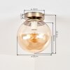 Gastor Deckenleuchte mit Glasschirm, bernsteinfarbene Glaskugel Ø 20 cm