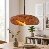 Bauro Bambus Hängeleuchte mit gewölbtem braun-naturfarbenem Schirm, Länge 50 cm