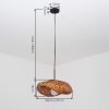 Bauro Bambus Hängeleuchte mit gewölbtem braun-naturfarbenem Schirm, Länge 50 cm