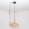 Bauro Bambus Pendelleuchte mit naturfarbenem Geflechtschirm, Länge 40 cm
