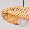Bauro Bambus Pendelleuchte mit naturfarbenem Geflechtschirm, Länge 40 cm