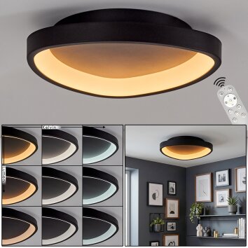 Rimon flache LED Deckenlampe rund Ø 36 cm, dimmbar mit Fernbedienung, modern