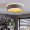 Kavon LED Deckenleuchte mit beige-goldfarbenem Stoffschirm, Ø 32 cm, rund