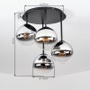 Gastor Deckenleuchte Kugel Glas 4-flammig, rauchfarbene Glasschirme ø 15 cm