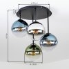 Gastor bunte Deckenleuchte mit Glaskugeln, 4-flammig, E14, Glasschirme ø 15 cm