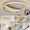 Calista runde LED Deckenleuchte flach aus goldfarbenem Metall, Ring-Design Ø 52 cm