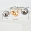 Chehalis moderne Deckenleuchte mit Rauchglas-Kugeln ø 15 cm, 4-flammig, E14