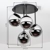 Chehalis Deckenleuchte mit Chrom-Rauchglas-Kugeln, 4-flammige Kugelleuchte G9