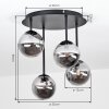 Chehalis Deckenleuchte Rauchglas Kugel Ø 12 cm, 4-flammig mit G9-Fassung aus Metall