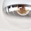 Moderne Kugelleuchte Gastor mit rauchfarbenem Glasschirm ø 25 cm in Chrom und Klar, E27