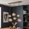 Koyoto Pendelleuchte für Esstisch, 6-flammig, Glasschirme Ø 15/20 cm, Bernstein-Klar