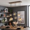 Koyoto Glas Pendelleuchte 6-flammig mit Kiefernholz naturfarben, E27