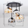 Koyoto Kugel-Deckenleuchte aus Glas, 4-flammig, mehrfarbige Glasschirme ø 15 cm
