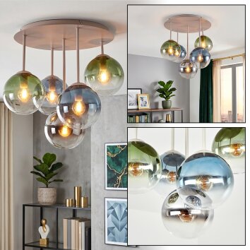 Gastor Kugel-Deckenleuchte mit bunten Glaskugeln, 5-flammig, ø 45 cm