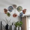 Koyoto Deckenleuchte mit Glaskugeln, 7-flammig, bunte Glasschirme, Ø 82 cm