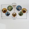 Koyoto Glaskugel-Deckenleuchte, 7-flammig, bunte Glasschirme ø 15 cm im Retro-Look