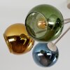 Koyoto Glaskugel-Deckenleuchte, 7-flammig, bunte Glasschirme ø 15 cm im Retro-Look