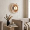 Liriel LED Wandleuchte Messing mit bernsteinfarben-klarem Glas-Rillenschirm