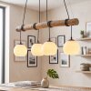 Koyoto Holzstab Pendelleuchte aus Eukalyptusholz, Länge 80 cm, 4-flammig