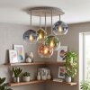 Moderne Cluster-Deckenleuchte Koyoto mit 5 bunten Glasschirmen ø 15 cm, E14