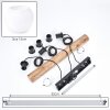 Koyoto Holzstab Pendelleuchte 60 cm, 3-flammig, weiße Glasschirme ø 15 cm