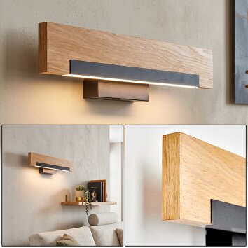 Inzino Holzleiste LED Wandleuchte naturfarben, modern für Wohnzimmer und Flur