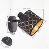 Tallaboa Wandspot mit Schalter, 2er-Set, goldfarbener Stoff-Lampenschirm mit Muster